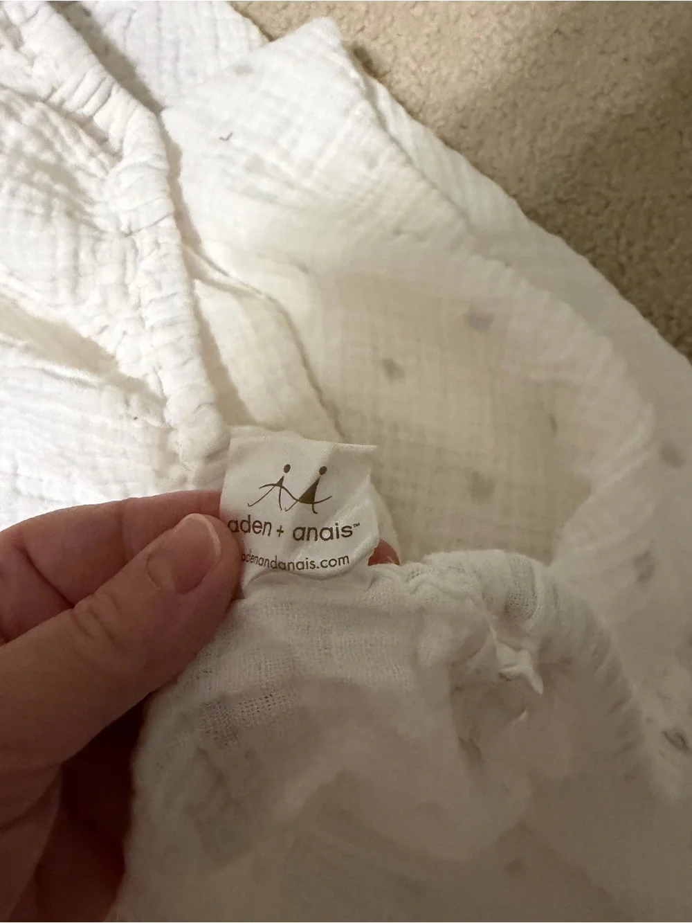 aden + anais fitted crib sheet toddler bed white with polka dots unisex neutral